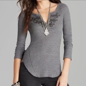 Free People Gray Long Sleeve Too